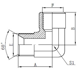 Elbow BSP Adaptor ฟิตติ้งการวาด